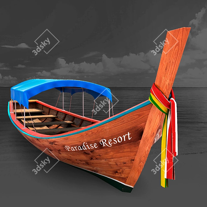 Title: Southeast Asian Longtail Boat 3D model image 1