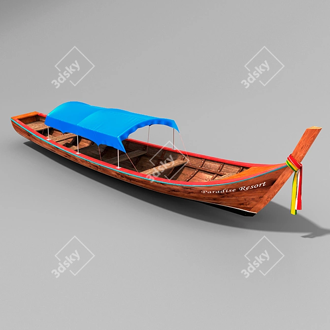 Title: Southeast Asian Longtail Boat 3D model image 3