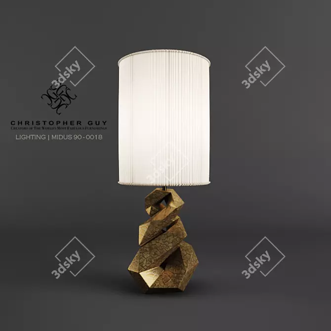 Midas 90-0018: Sleek Black Lacquer Lamp 3D model image 1