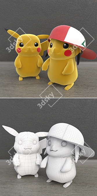 Collectible Pokemon Pikachu Plush 3D model image 2