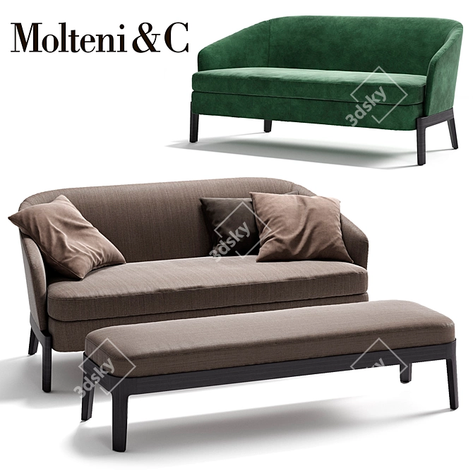 Modern MOLTENI&C CHELSEA Sofa Set 3D model image 1