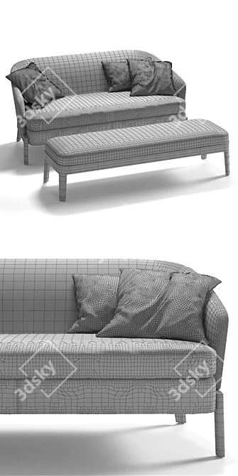 Modern MOLTENI&C CHELSEA Sofa Set 3D model image 3