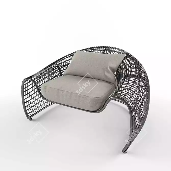 Croissant Chair: Elegant Comfort and Style 3D model image 1