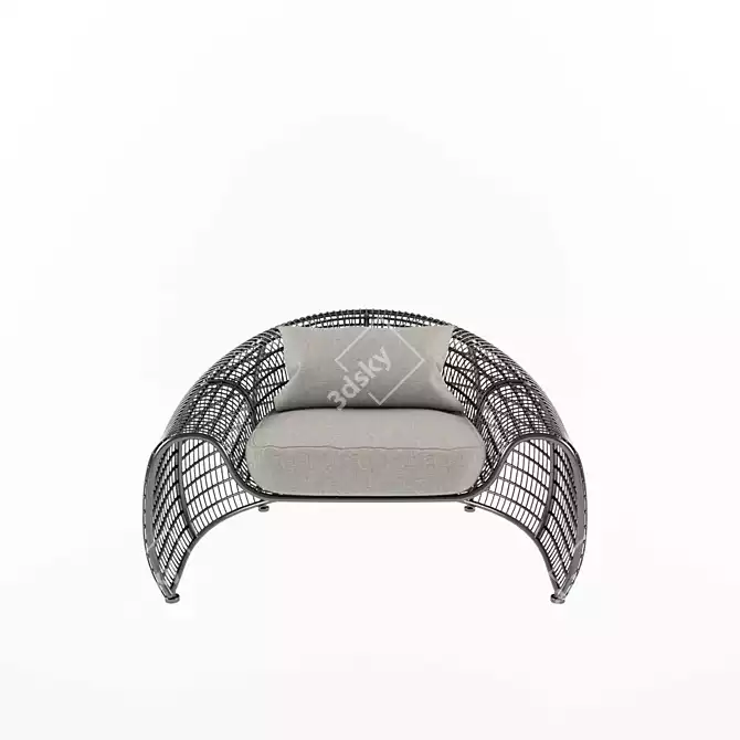 Croissant Chair: Elegant Comfort and Style 3D model image 2