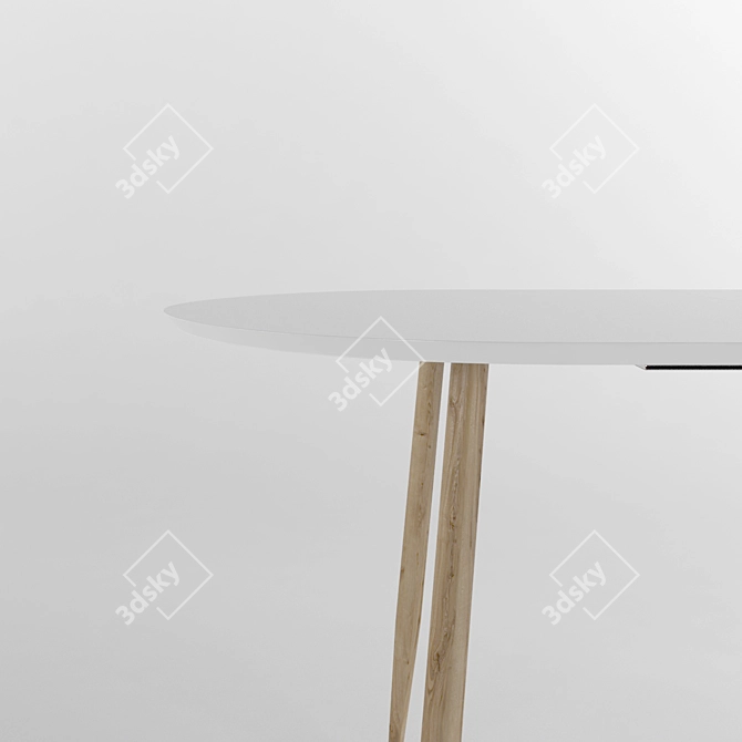 Sleek White Dining Table 3D model image 2