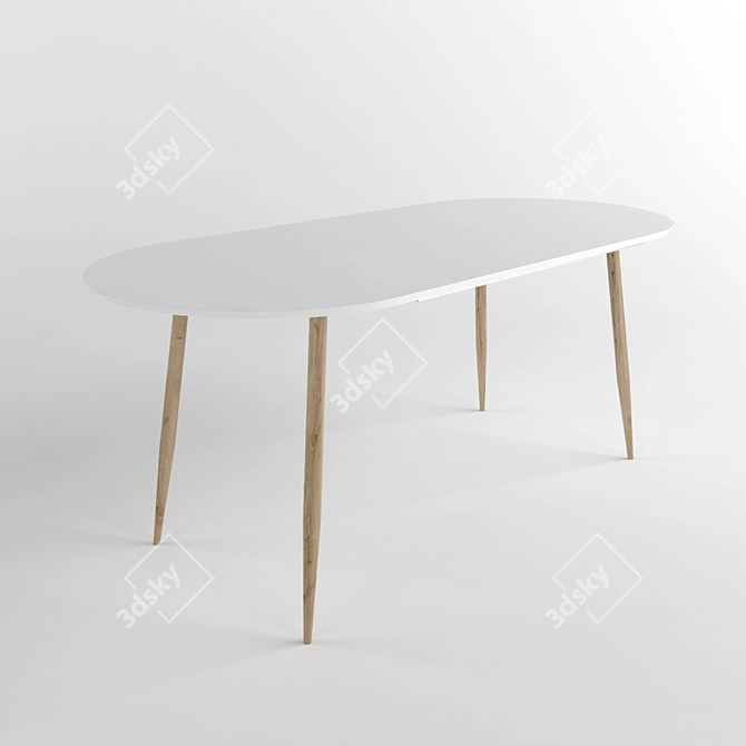 Sleek White Dining Table 3D model image 3