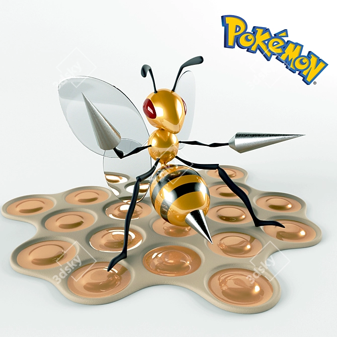 Beedrill Figurine: Deadly Insect Pokemon 3D model image 1