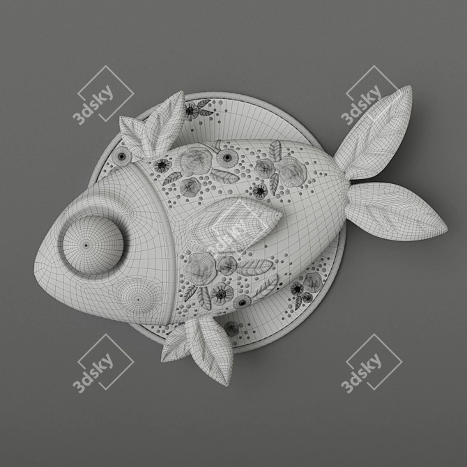 Karman APRILE AP132 1B INT Italian Fish Wall Light 3D model image 3