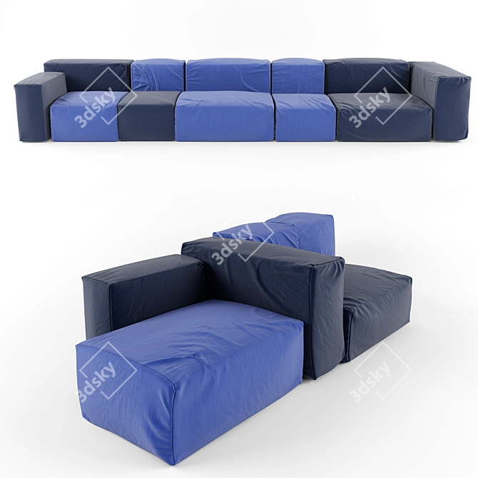 Modular Magnetic Sofa: Sofa Esedra 3D model image 1