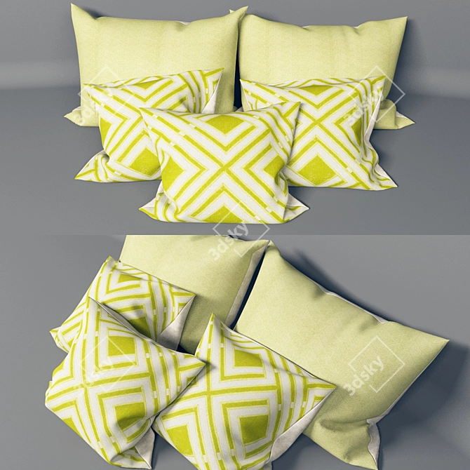 Dreamy Cloud Pillows 3D model image 1