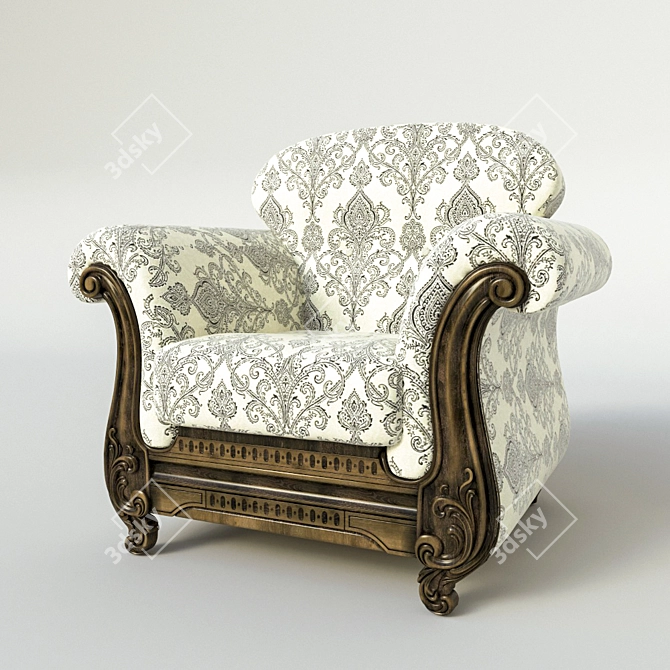 Elegant Rubens Armchair 3D model image 1