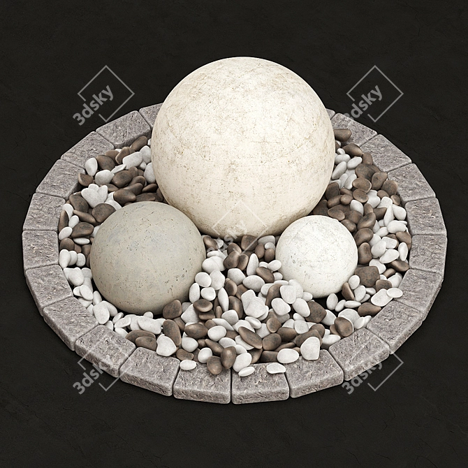 Stone Flower Bed: High-Quality Textures & Versatile Compatibility 3D model image 1