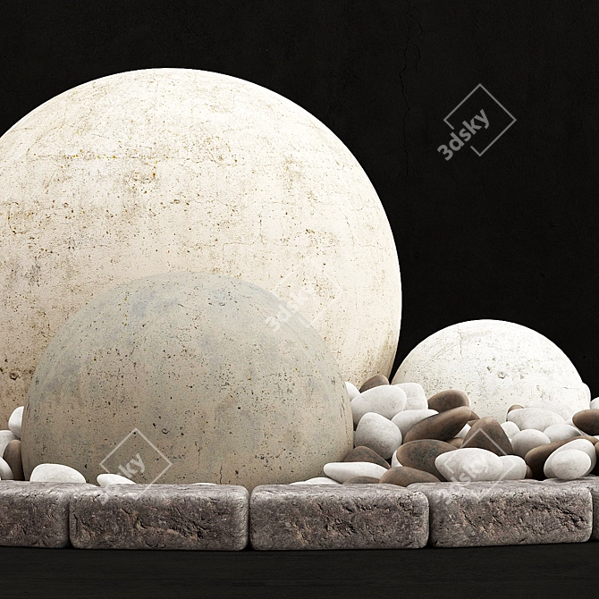 Stone Flower Bed: High-Quality Textures & Versatile Compatibility 3D model image 2