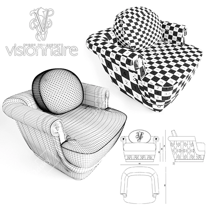 Title: Visionnaire Matilda Chair 3D model image 3