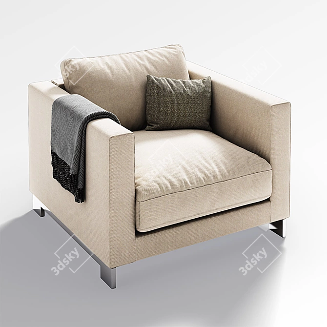 Elegant Reversi Sofa: Timeless Beauty 3D model image 1