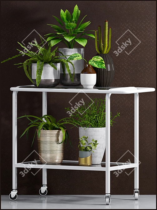 Stylish Planter Collection 3D model image 2