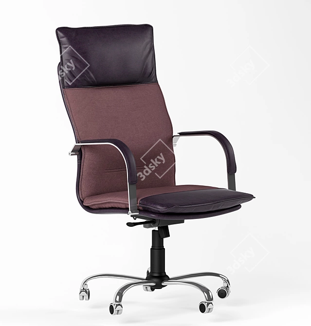 Berlin P Chair: Premium Combination of Leather and Fabric 3D model image 1