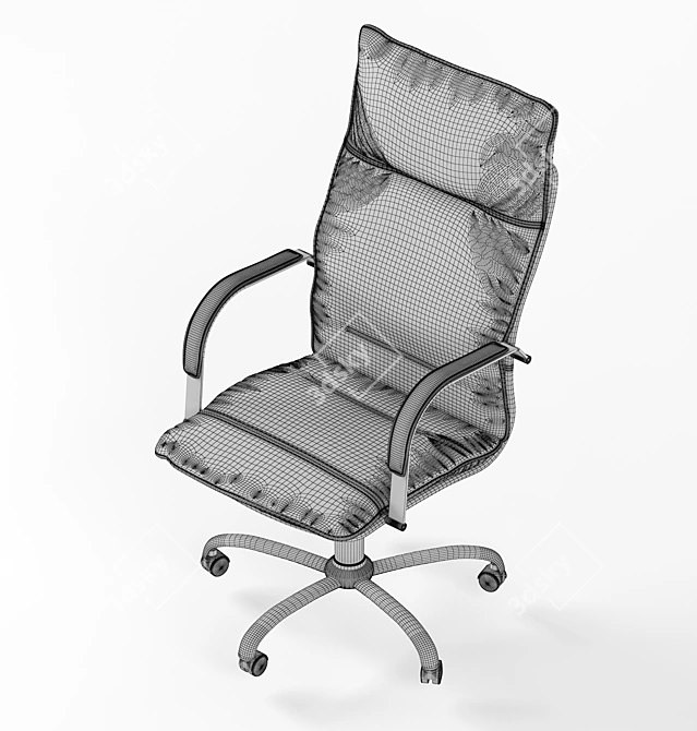 Berlin P Chair: Premium Combination of Leather and Fabric 3D model image 3