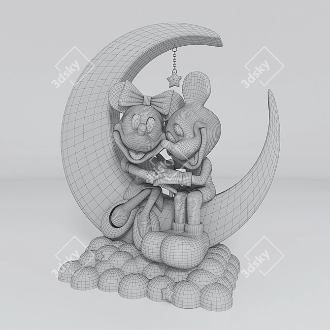 Adorable Mickey Minnie Figurine 3D model image 2