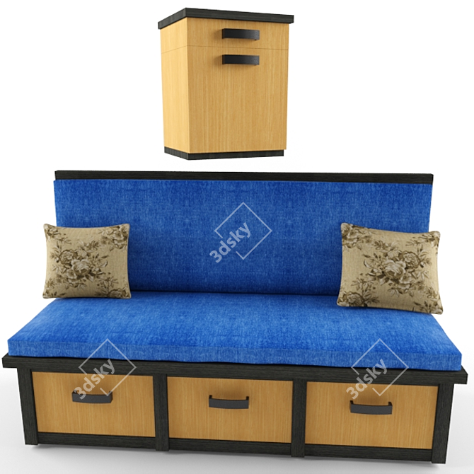 Modern Sofa Set with Stand 3D model image 1