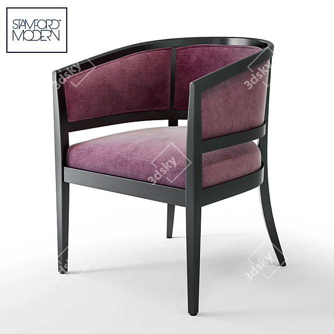 Chartreuse Mohair Armchair: Mid-Century Elegance 3D model image 1