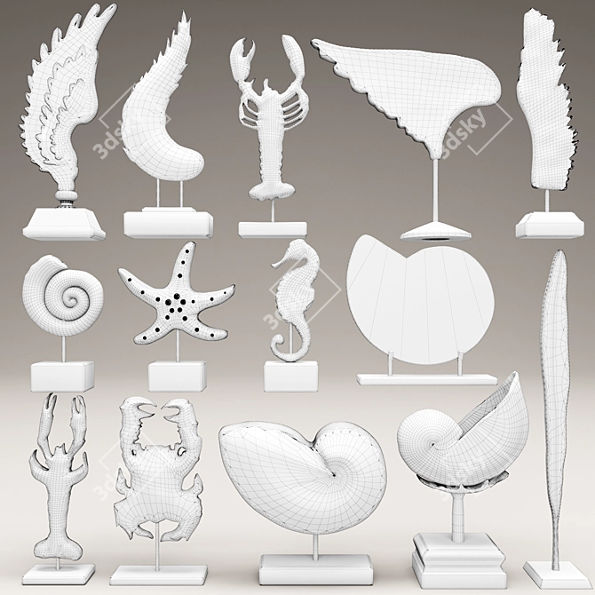 14 Unique Statues Collection 3D model image 3