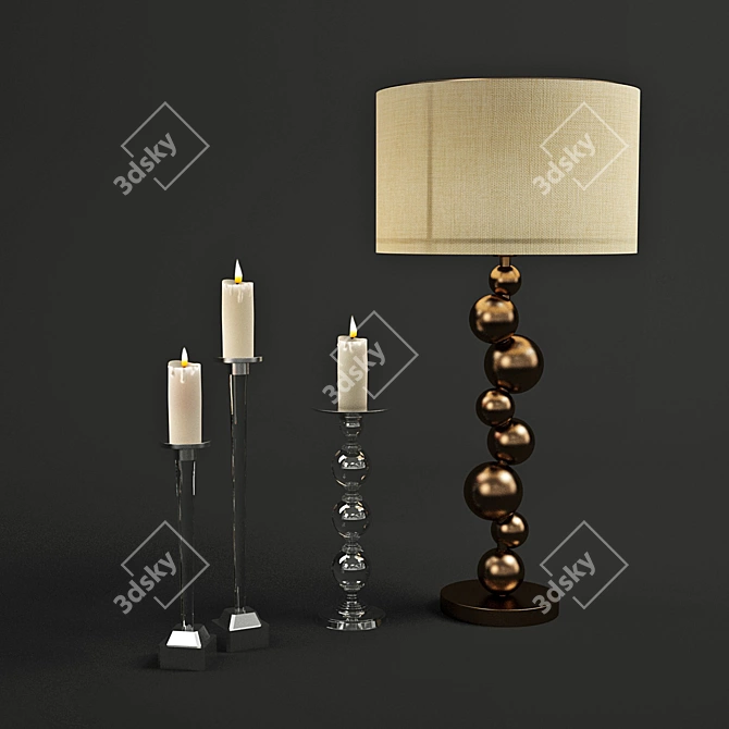 Arte Luxury Table Lamp - Elegant Italian Design 3D model image 1