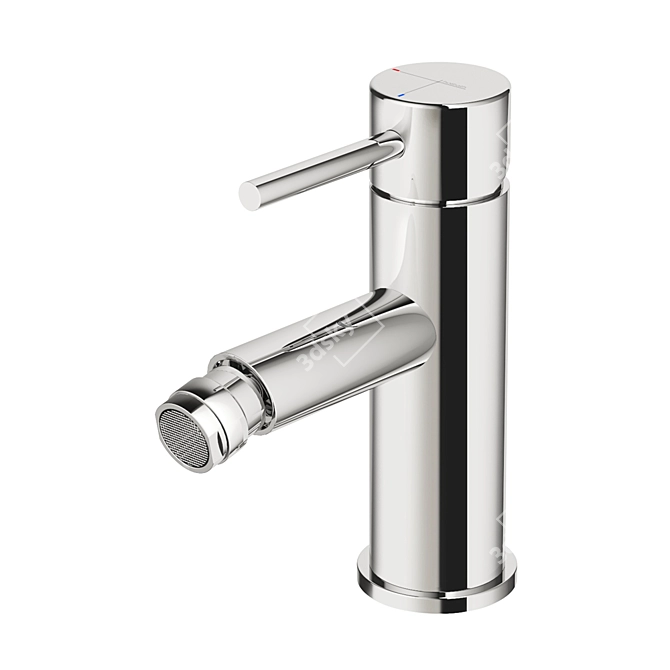 Luxury Bidet Mixer & Towel Ring Holder 3D model image 1