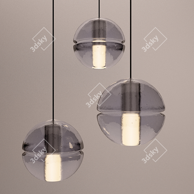 Frosted Glass Spherical Pendant 3D model image 1