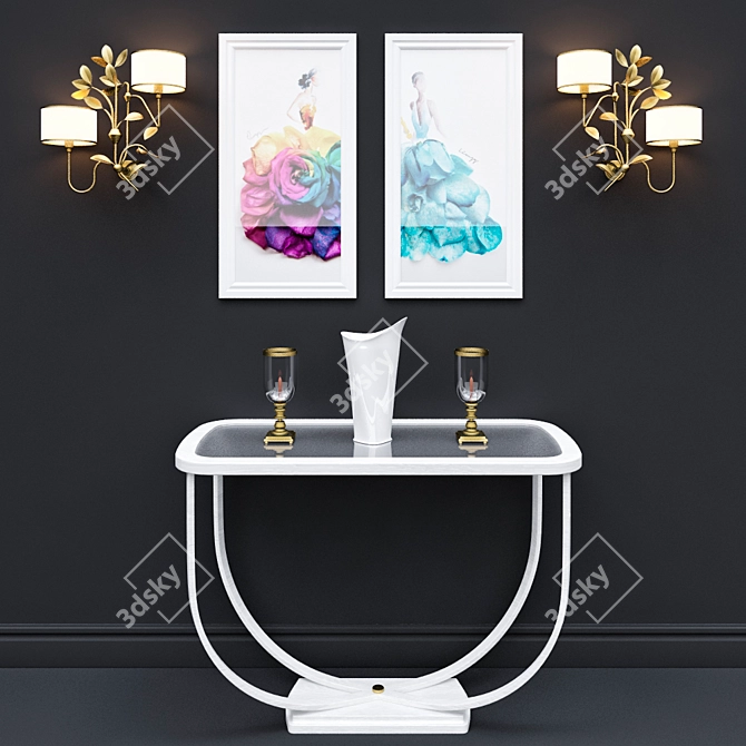 Elegant Home Decor Set 3D model image 1