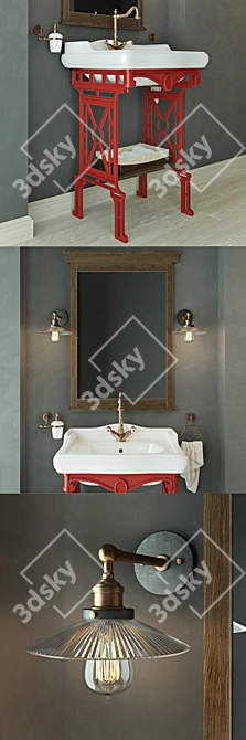 Elegant Caprigo & RH Bathroom Set 3D model image 2