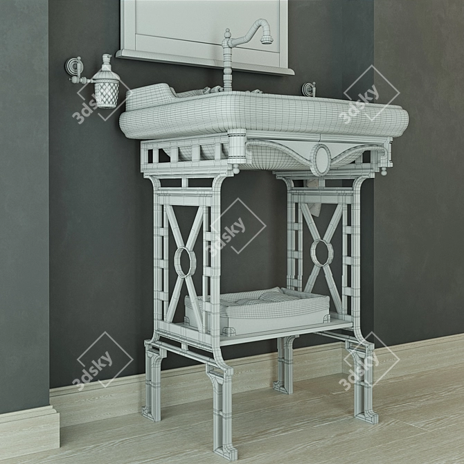 Elegant Caprigo & RH Bathroom Set 3D model image 3