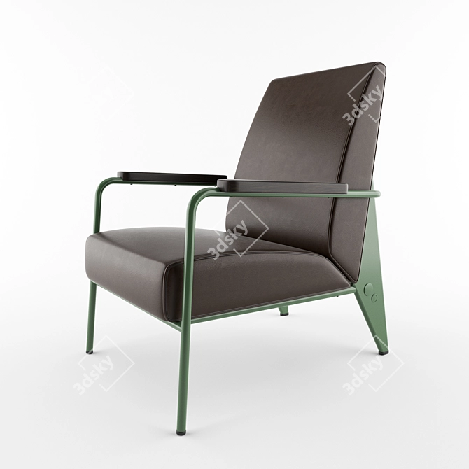 Designer Office Chair | Jean Prouvé's Masterpiece 3D model image 2