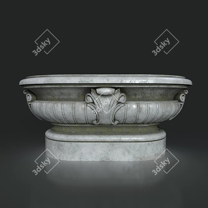 Concrete Garden Vase 3D model image 1