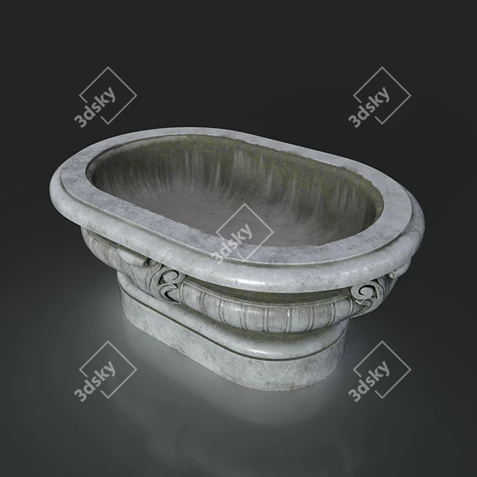 Concrete Garden Vase 3D model image 2