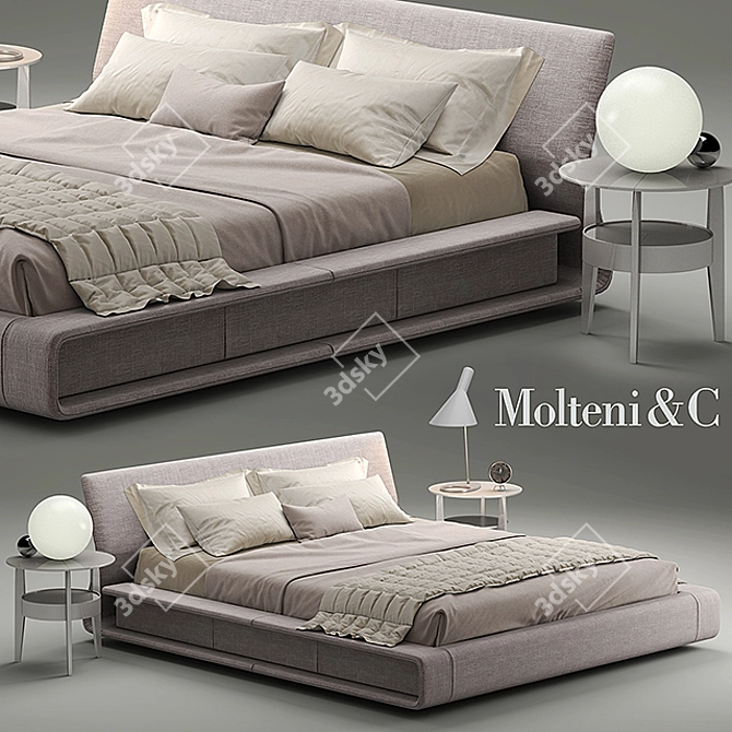 Molteni Bed Clip 3D model image 1