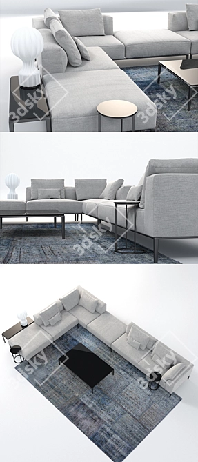 Contemporary Chic: B&B Italia Michel Effe Sofa 3D model image 2