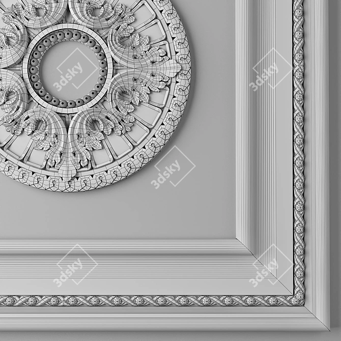 Elegant Fretwork: Peterhof Rosette & Trim 3D model image 2