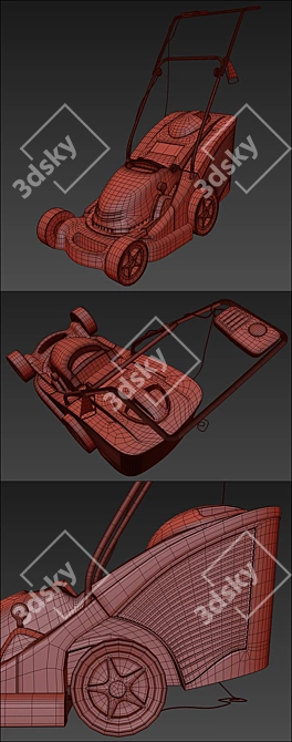 Efficient Bosch Lawn Mowers 3D model image 3