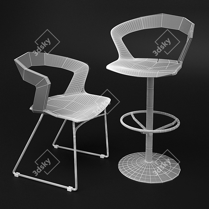 Modern Ibis Chairs - Stylish and Comfortable 3D model image 3