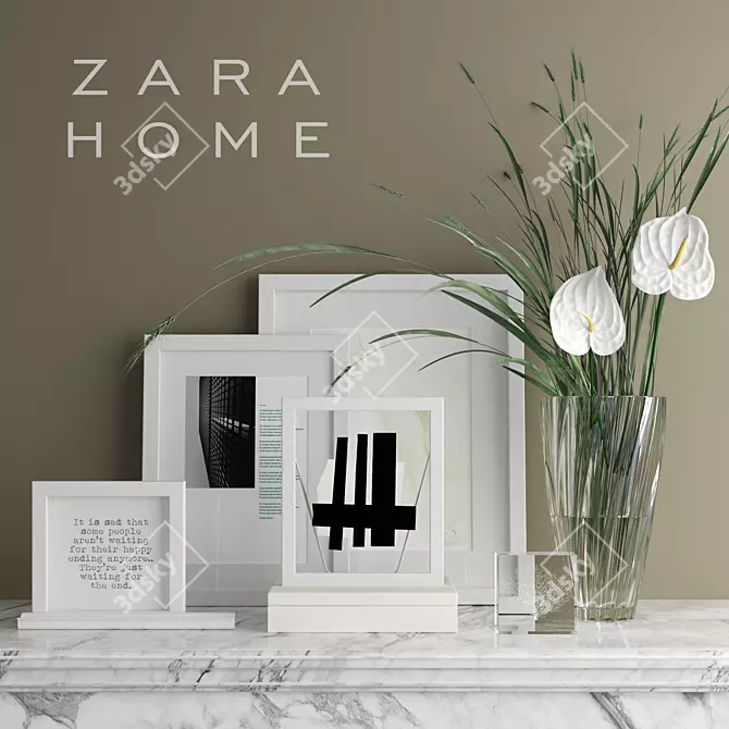 Elegant Zara Home Decor Set 3D model image 1