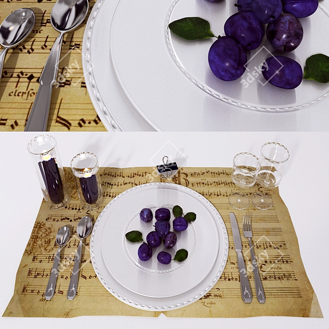 Elegant Table Arrangement 3D model image 1