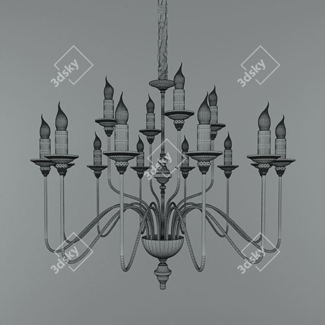 Ideal Lux ARTU 16-Light Chandelier 3D model image 2