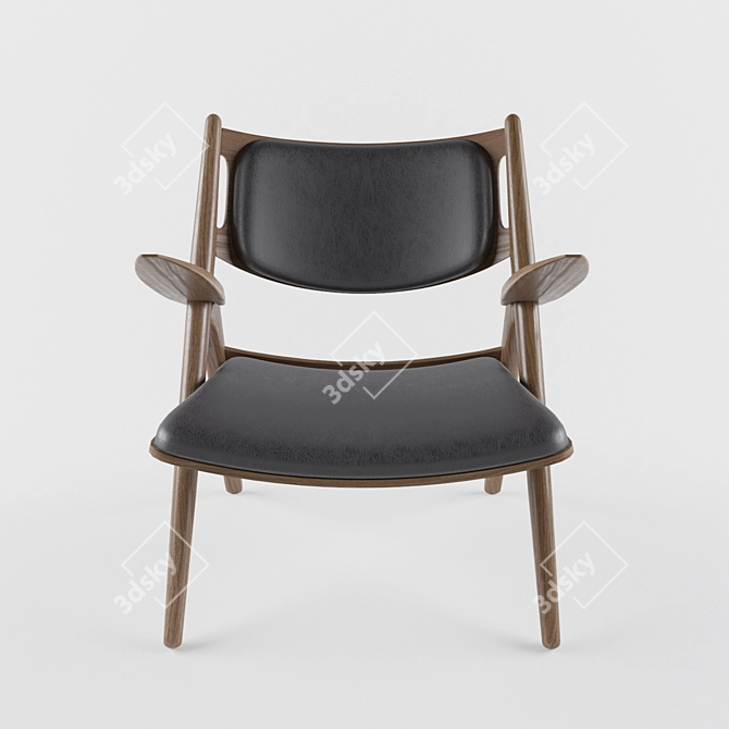 Danish Design: CH28 Sawhorse Easychair 3D model image 2