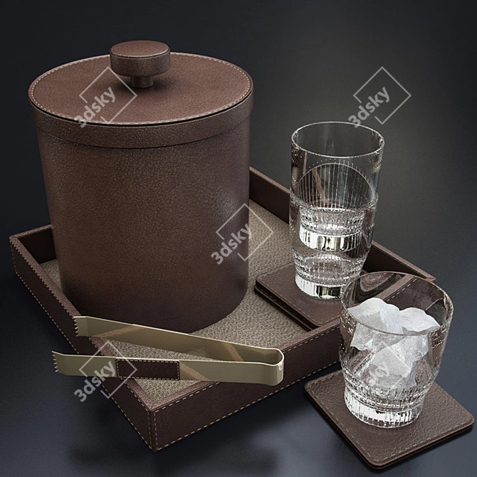 Faux Leather London Ice Bucket 3D model image 1