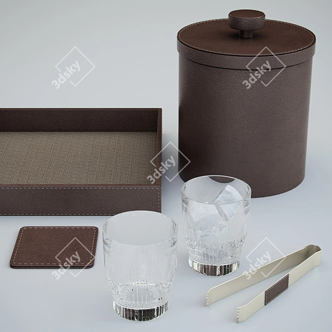 Faux Leather London Ice Bucket 3D model image 3