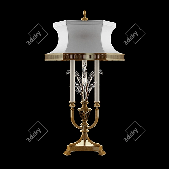 Beveled Arcs Gold Table Lamp 3D model image 1