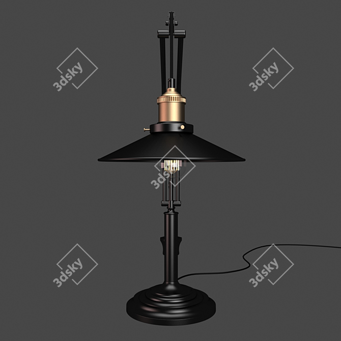 Industrial Edison Table Lamp 3D model image 3