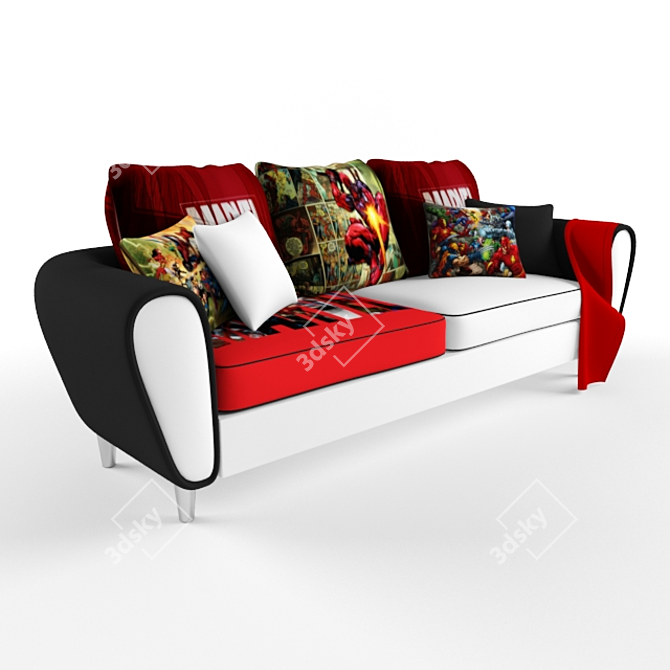 Title: Comic Sofa: Relax and Unwind 3D model image 1