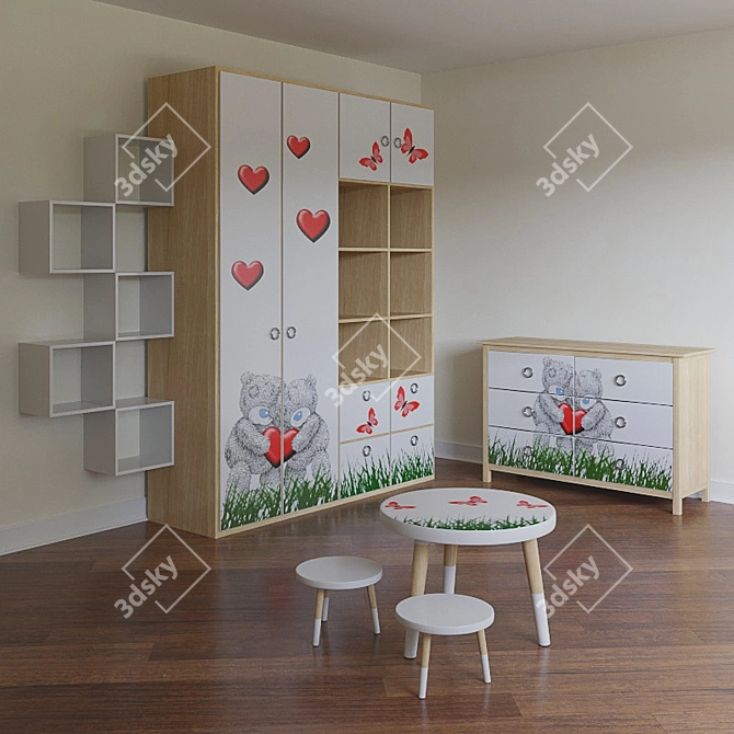 Adorable Kids Room Furniture 3D model image 2